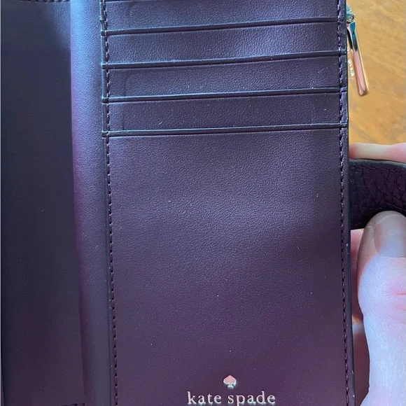 Kate Spade Deep Purple Leather Wallet. EUC - Picture 4 of 8